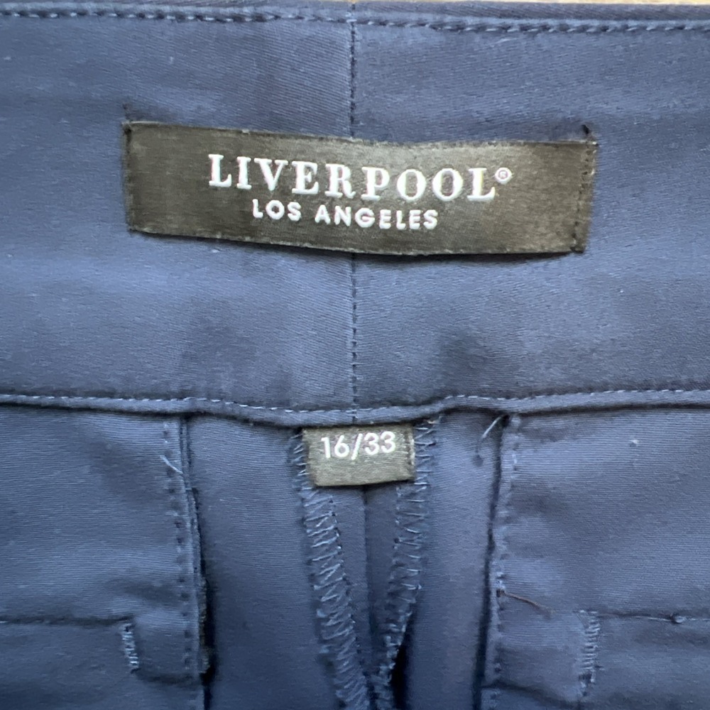 Liverpool Pants Womens 16/32 Navy Blue Bootcut Maille LM5099MT Stretch Office - Picture 2 of 11